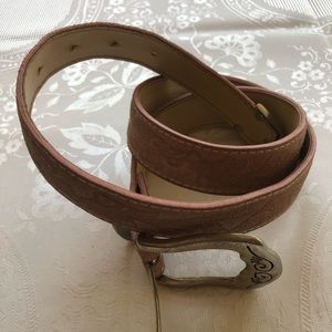 Vermillion Women’s Size M Blush Pink Genuine Suede Leather Belt Nickel Buckle